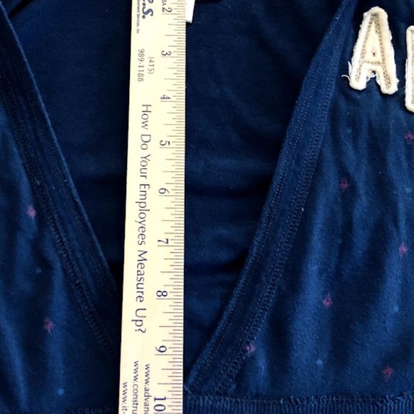 AMERICAN EAGLE blue blouse / top w hood, M - Picture 13 of 14